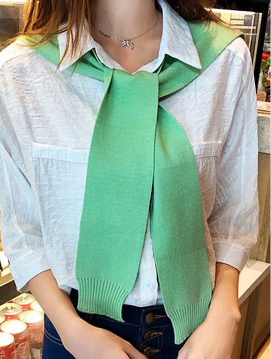 Solid Color Shoulder Wrap Scarf